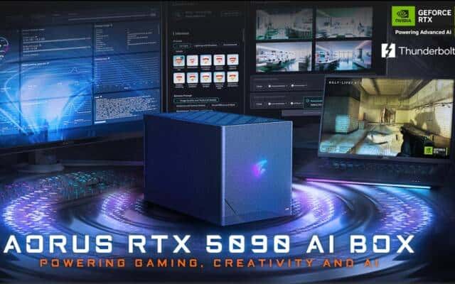 Gigabyte apresenta AORUS RTX 5090 AI BOX: potência para IA e jogos em um dispositivo externo