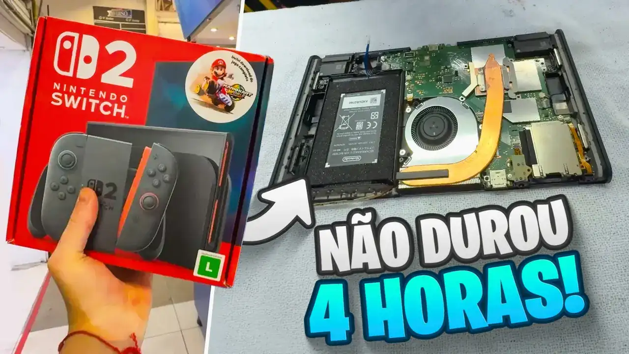 Primeiro canal brasileiro a desmontar o Nintendo Switch 2 - e destruí-lo em menos de 4 horas