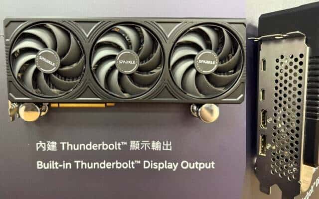 GPU da Sparkle une Thunderbolt 5 e Intel Battlemage em protótipo inovador