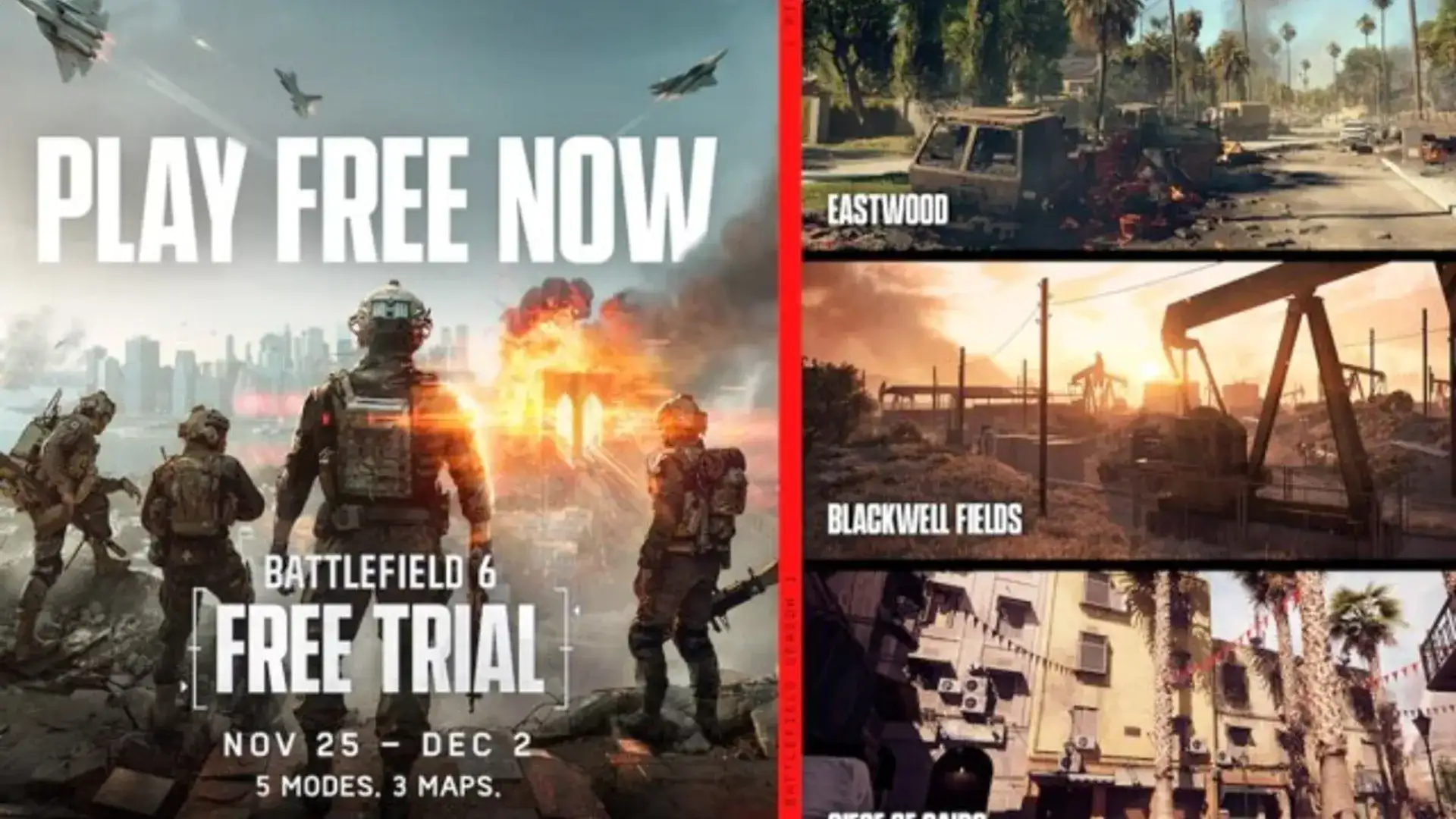 Battlefield 6 terá semana gratuita com mapas e modos para testar